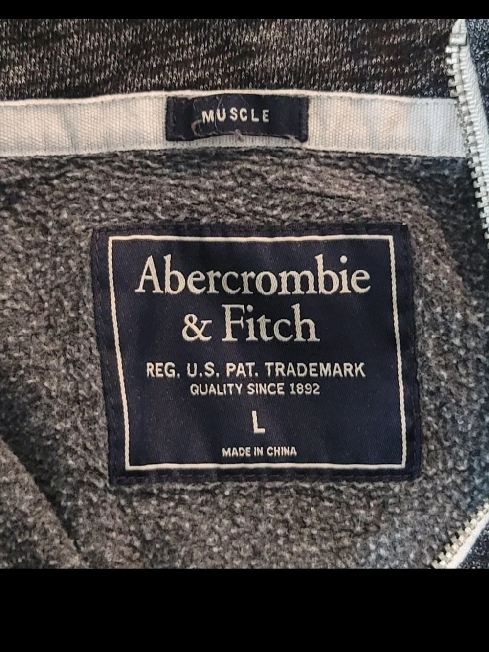 Abercrombie & Fitch Men's Zip Mock Neck Sweater - Charcoal